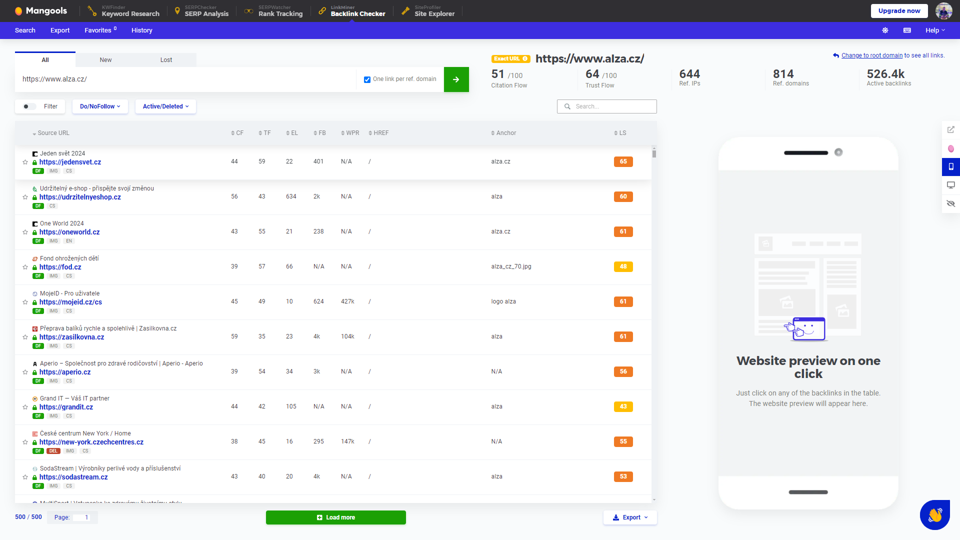 Mangools Backlink Checker