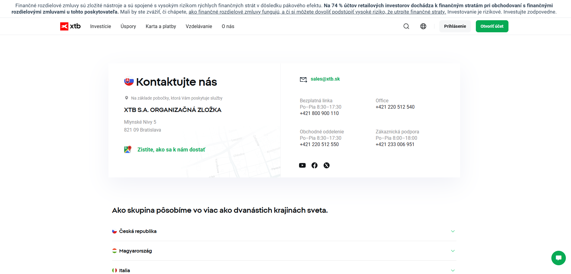 XTB Podpora