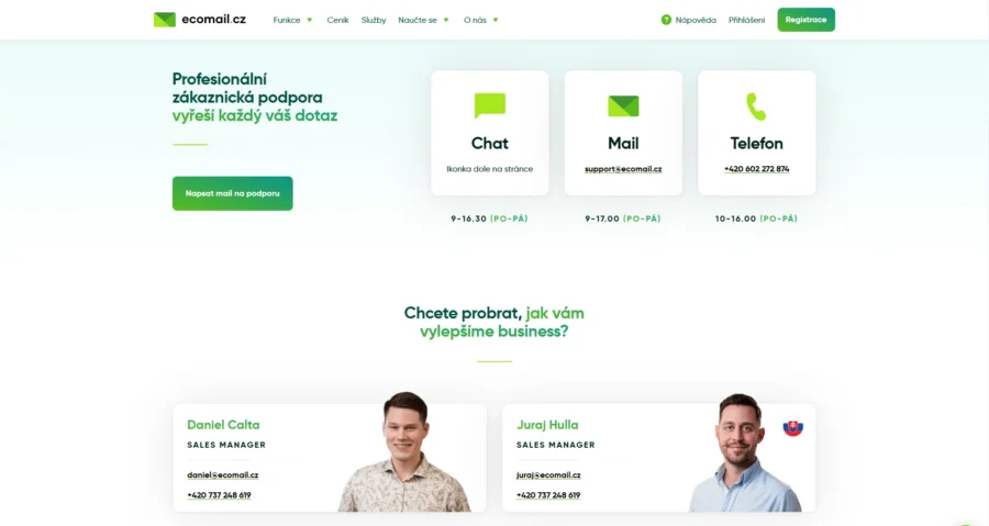 Ecomail Podpora