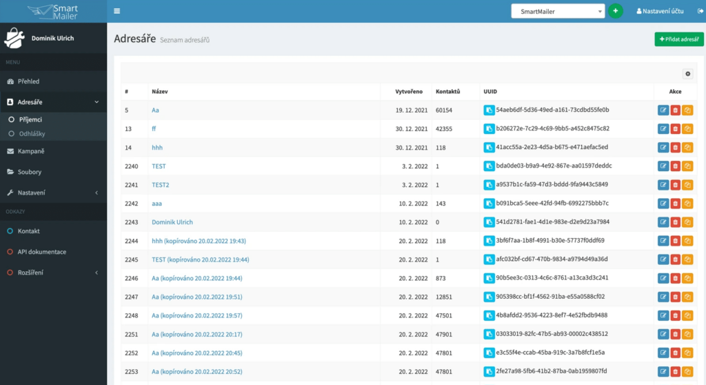 Smartmailer Sprava Databaze