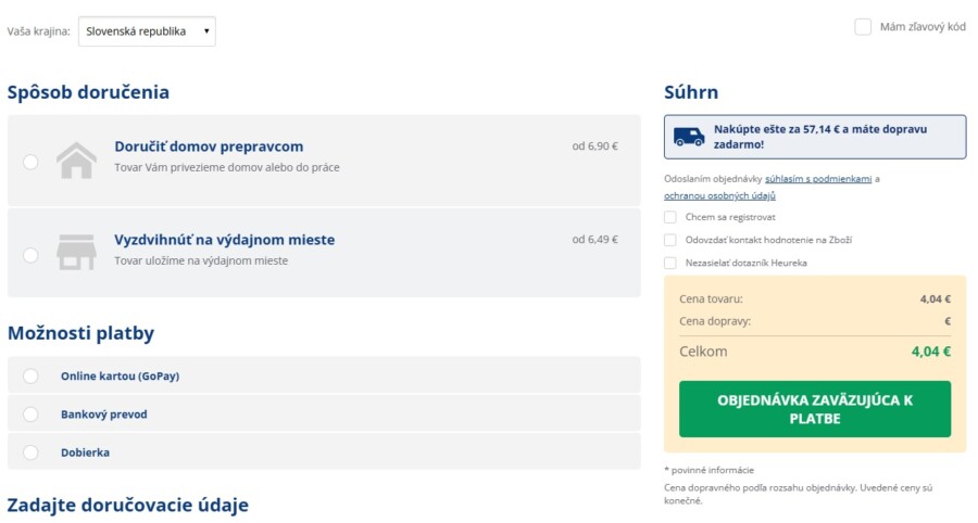 Venda Zpusob Dorucenia
