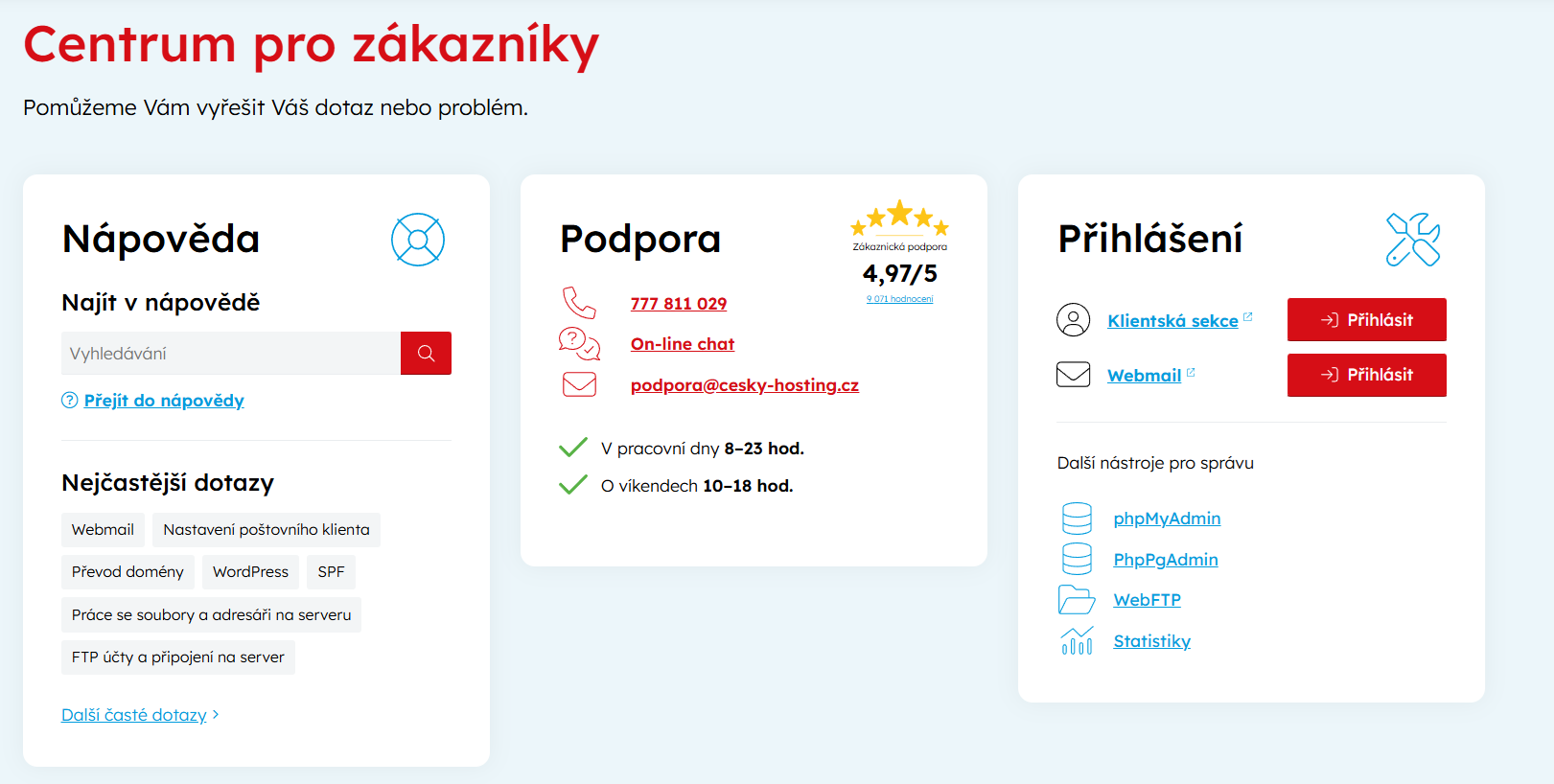 Cesky Hosting Kontakty