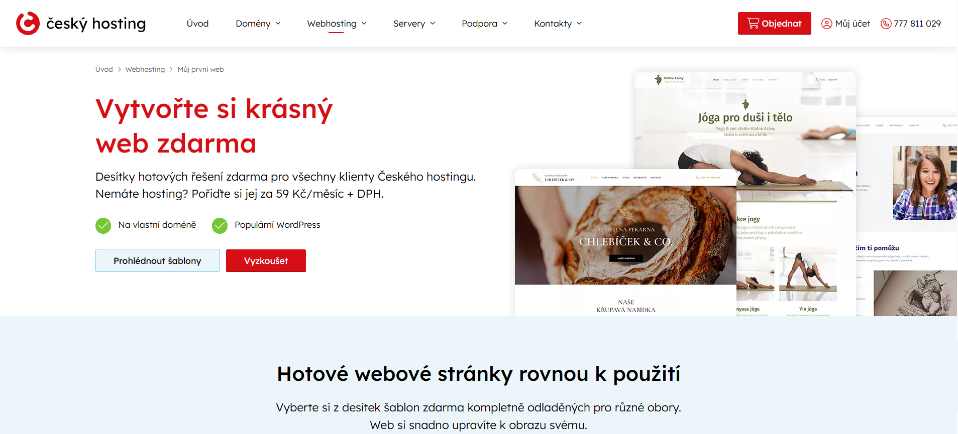 Cesky Hosting Web Zdarma
