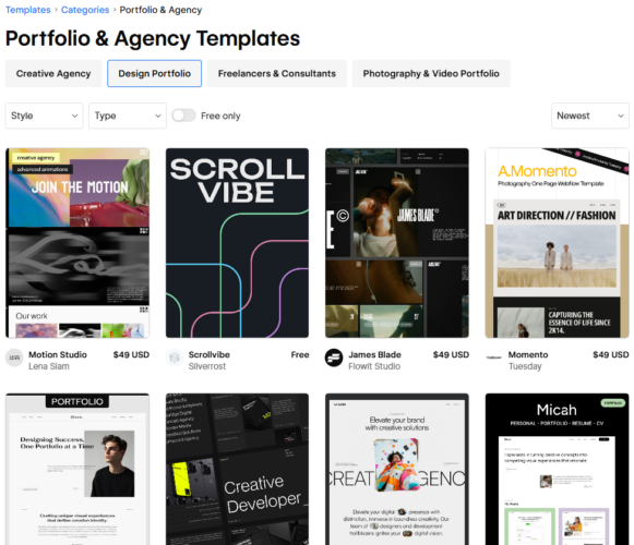 Webflow Sablony