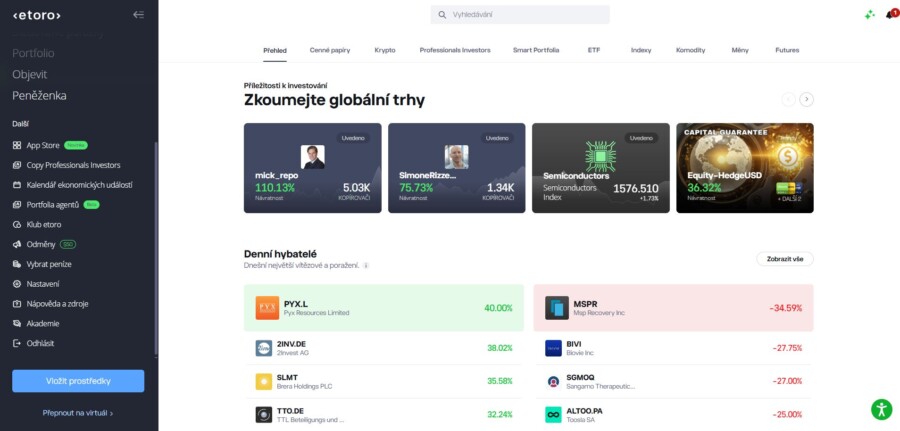 Etoro Inštrumenty